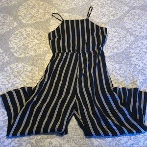 Striped wide leg jumpsuit